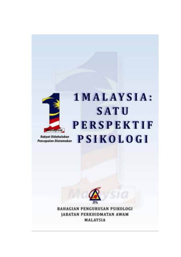 1 Malaysia 1 Perspektif Psikologi