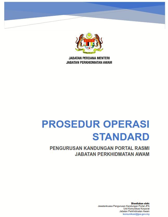 Prosedur Operasi Standard Pengurusan Kandungan Portal Jabatan Perkhidmatan Awam (JPA)